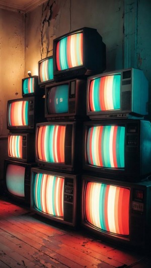 Retro Glitch Symphony in a Neon Ghost Room