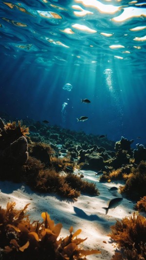 Ocean Serenity: Sunlit Reef & Deep Blue Depths