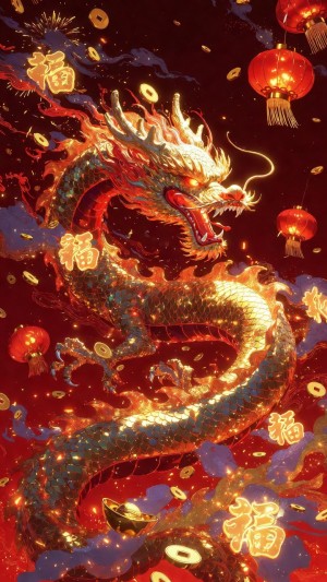 Golden Dragon of Fortune: A Festival of Fire & Gold